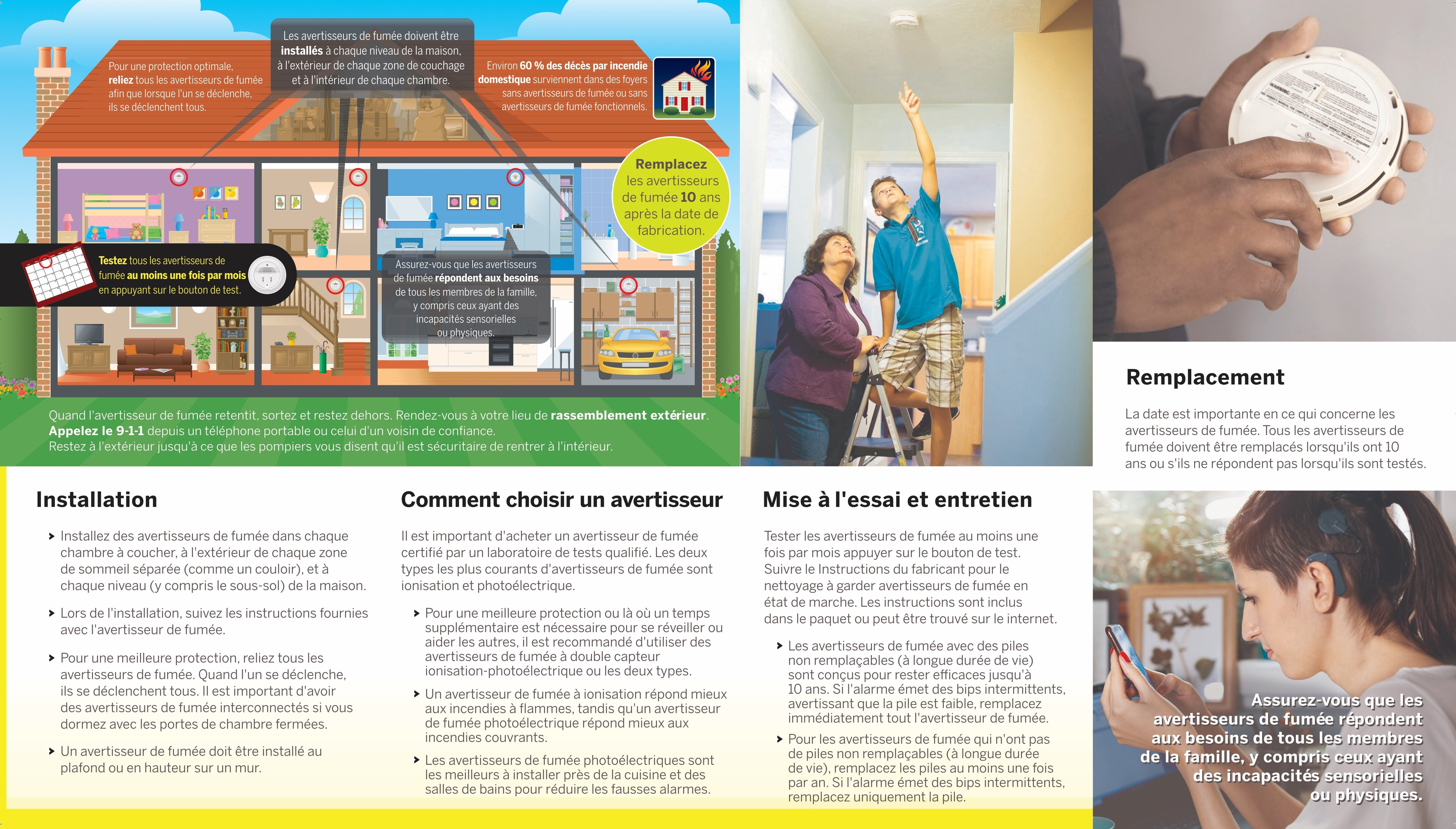 Smoke alarms, make them work for you brochure in French