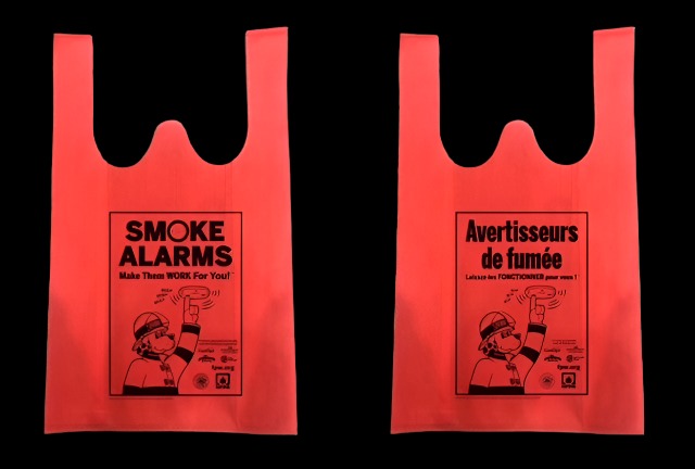 Smoke alarms make them work for you! Themed sparky re-usable bags